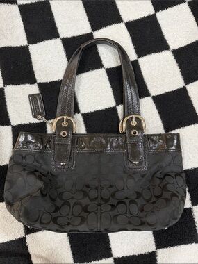 Coach Black Signature Shoulder Bag